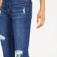 Calça jeans skinny feminina de cintura alta e tornozelo rosa celebridade tamanho 0