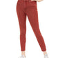 Calça jeans skinny feminina de cintura alta e tornozelo rosa celebridade, tamanho 7