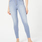 Calça jeans skinny de cintura alta com botões e zíper rosa Celebrity Juniors, tamanho 11
