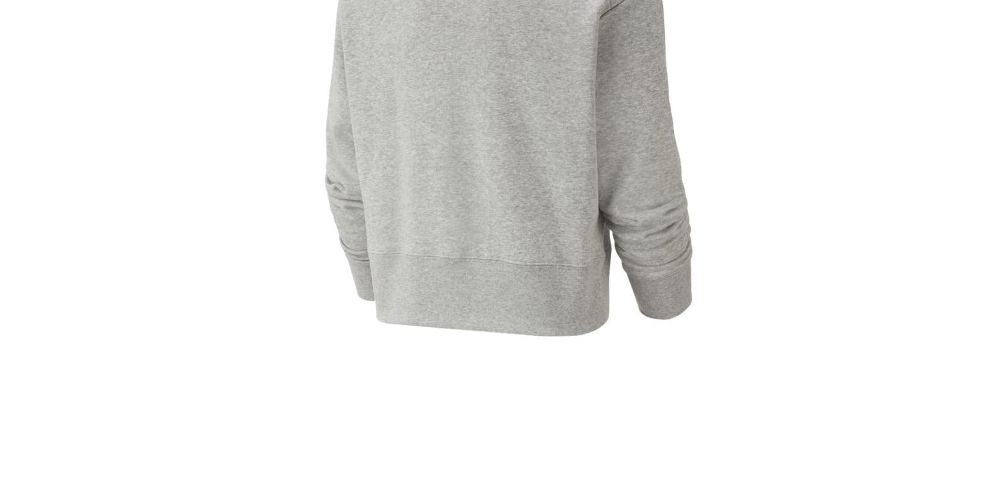 Moletom Nike Sportswear Fleece com gola redonda plus size feminino, cinza, tamanho 2X