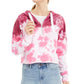 Calvin Klein Moletom Cropped com Capuz Tie-Dye Feminino Rosa Tamanho P