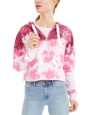 Calvin Klein Moletom Cropped com Capuz Tie-Dye Feminino Rosa Tamanho P