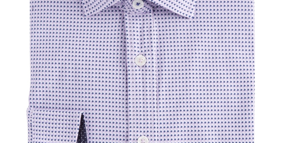 Camisa social masculina Construct Slim Fit Geo Check Cooling Comfort, roxa, tamanho 16x34-35