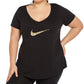 Camiseta Nike Feminina com Logo Gráfico, Cinza Escuro, Tamanho GG