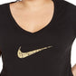 Camiseta Nike Feminina com Logo Gráfico, Cinza Escuro, Tamanho GG
