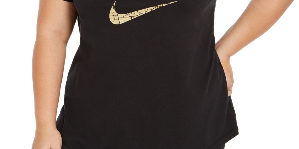 Camiseta Nike Feminina com Logo Gráfico, Cinza Escuro, Tamanho GG