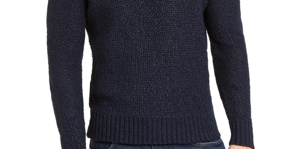 Suéter de malha Michael Kors masculino azul com gola redonda e manga comprida, tamanho extragrande, azul, reparado