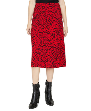 Saia midi estampada Sanctuary feminina para o dia a dia, vermelha, tamanho XX-G