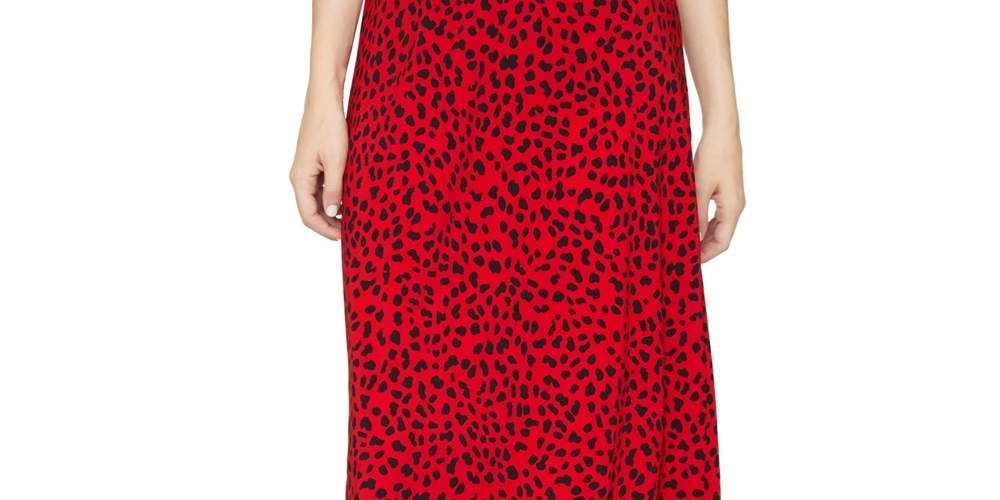 Saia midi estampada Sanctuary feminina para o dia a dia, vermelha, tamanho XX-G