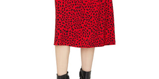 Saia midi estampada Sanctuary feminina para o dia a dia, vermelha, tamanho XX-G