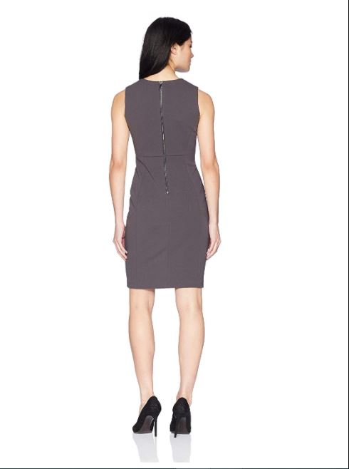Vestido Calvin Klein Scuba Crepe Bainha Feminino Cinza Tamanho 10 Petite