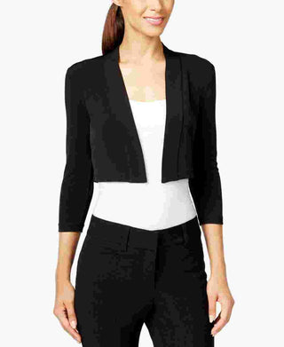 Calvin Klein Cardigan Feminino Manga 3/4 Aberto Preto Tamanho Pequeno