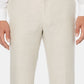 Calça de linho texturizada com frente lisa masculina Cubavera, bege escuro, tamanho 52x32