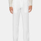 Calça de linho texturizada Cubavera masculina, frente lisa, branca, tamanho 44x30