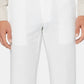 Calça de linho texturizada Cubavera masculina, frente lisa, branca, tamanho 44x30