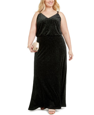 Blusa feminina Calvin Klein Plus Size em veludo brilhante, verde, tamanho 14W