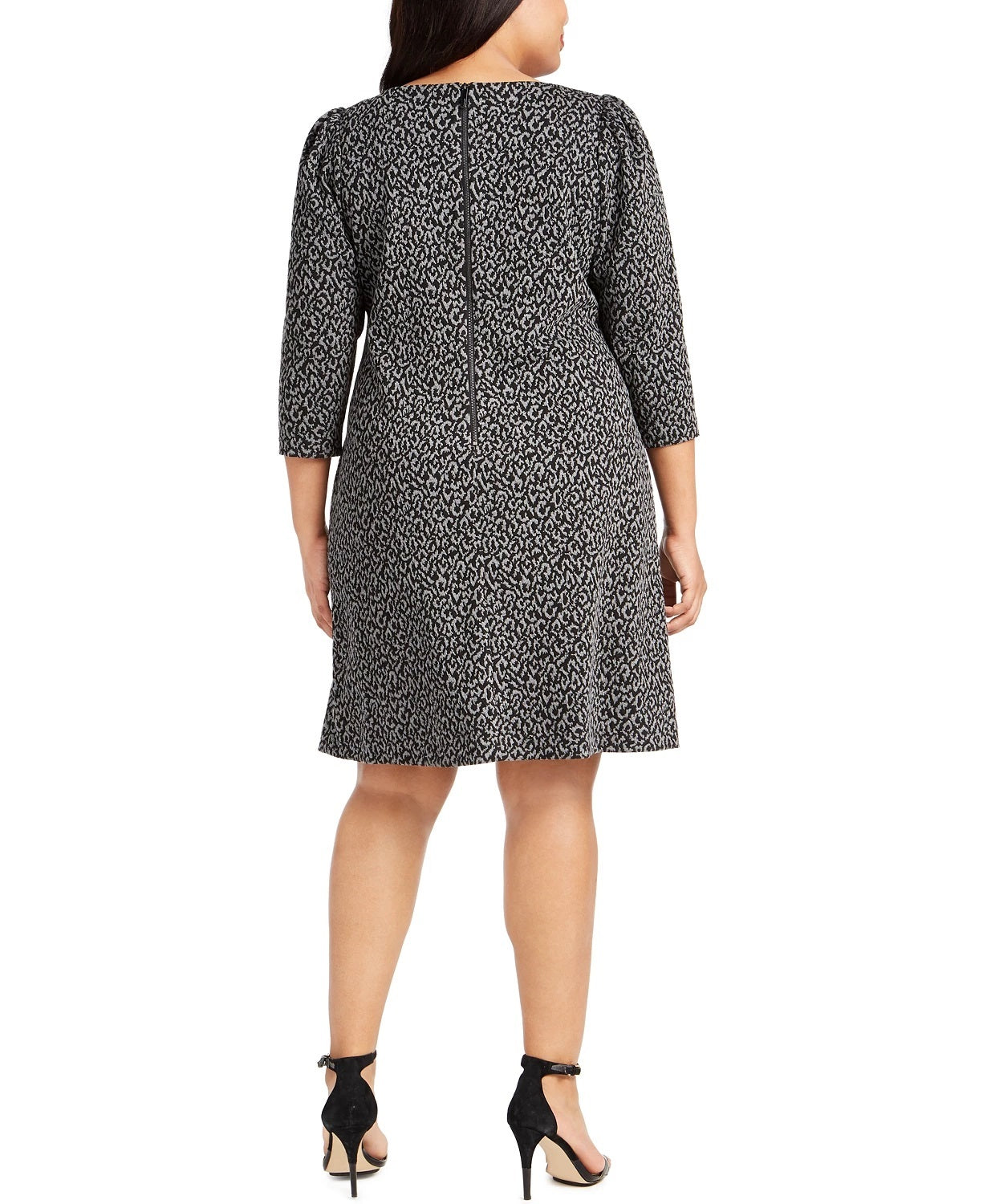 Vestido de malha ponte estampa animal feminino Calvin Klein cinza tamanho 14W