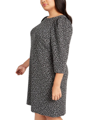 Vestido de malha ponte estampa animal feminino Calvin Klein cinza tamanho 14W