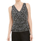 Blusa feminina bordada com miçangas 28Th &amp; Park, cinza, tamanho 14