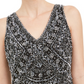Blusa feminina bordada com miçangas 28Th &amp; Park, cinza, tamanho 14