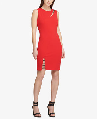 Vestido tubinho com recorte DKNY feminino vermelho brilhante tamanho 12