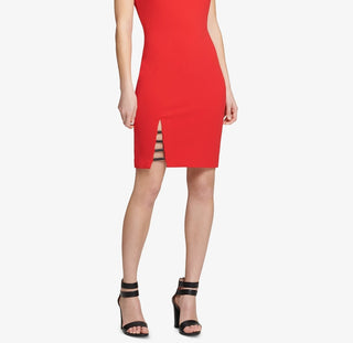 Vestido tubinho com recorte DKNY feminino vermelho brilhante tamanho 12