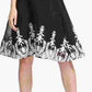 Vestido feminino DKNY sem mangas bordado com ajuste evasê, preto, tamanho 10