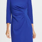 Vestido feminino DKNY com bainha franzida lateral e ponte azul, tamanho 2