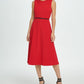 Vestido midi com costura DKNY feminino, vermelho, tamanho 8