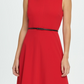 Vestido midi com costura DKNY feminino, vermelho, tamanho 8