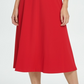 Vestido midi com costura DKNY feminino, vermelho, tamanho 8