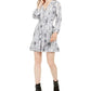 Vestido feminino 19 Cooper com estampa de cobra e ajuste flare, cinza, tamanho extragrande