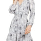 Vestido feminino 19 Cooper com estampa de cobra e ajuste flare, cinza, tamanho extragrande