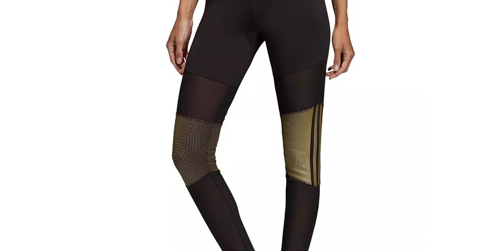 Legging Adidas Glam Colorblocked Feminina Preta Tamanho Médio