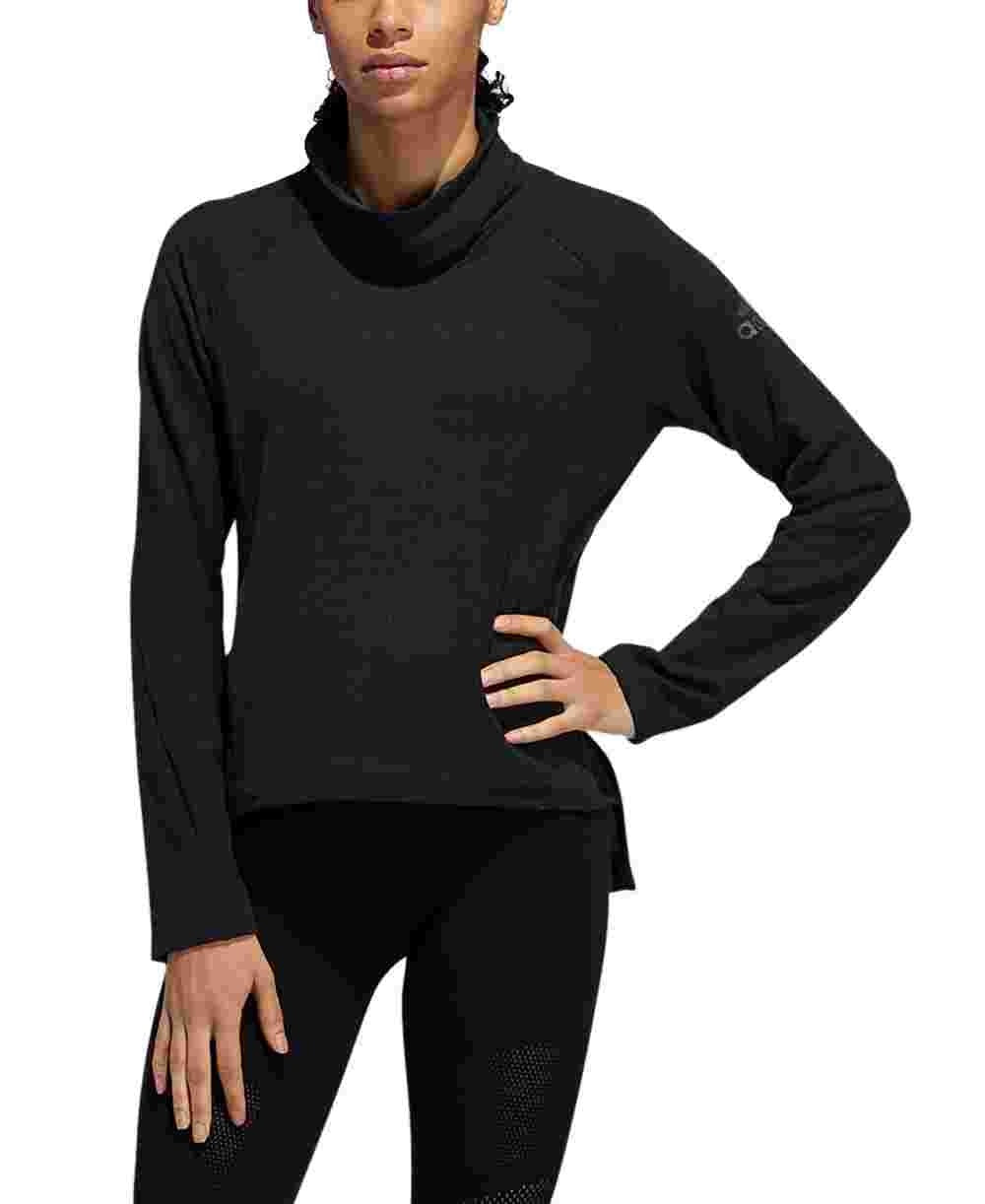 Blusa de gola alta Adidas Designed2train Climalite feminina, preta, tamanho pequeno