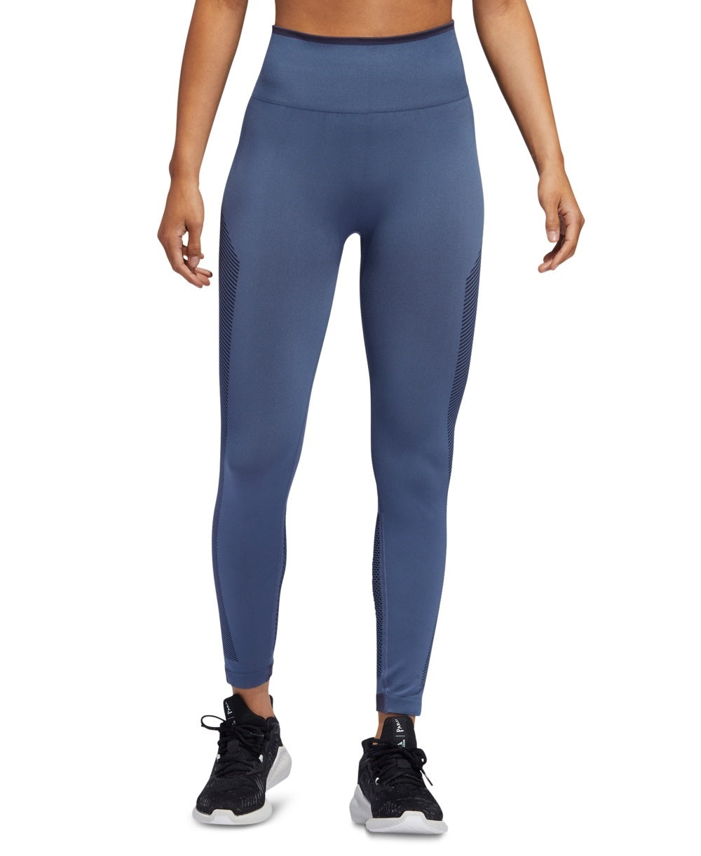 Legging Adidas Primeknit Believe This Seamless Colorblocked Feminina Azul Tamanho X-G