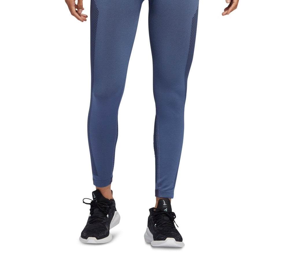 Legging Adidas Primeknit Believe This Seamless Colorblocked Feminina Azul Tamanho X-G