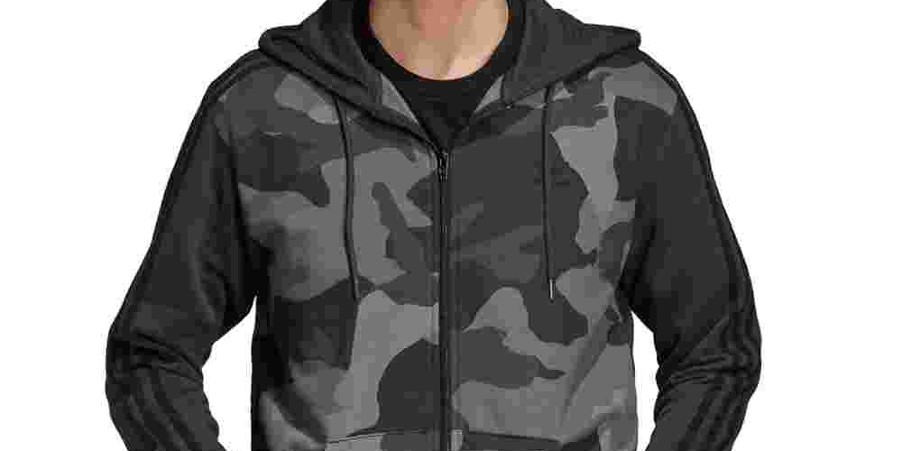 Adidas Originals Camo Zip Hoodie Masculino Cinza Tamanho P