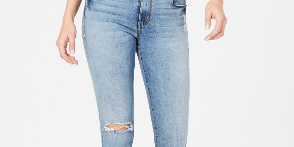 Calça jeans skinny rasgada Emma azul feminina STS, tamanho 25