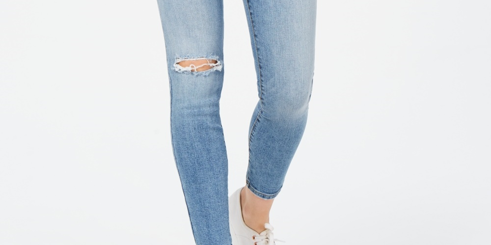 Calça jeans skinny rasgada Emma azul feminina STS, tamanho 25