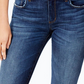 Calça jeans skinny feminina Emma cintura média com bainha desfiada e tornozelo azul STS, tamanho 26