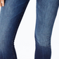 Calça jeans skinny feminina Emma cintura média com bainha desfiada e tornozelo azul STS, tamanho 26