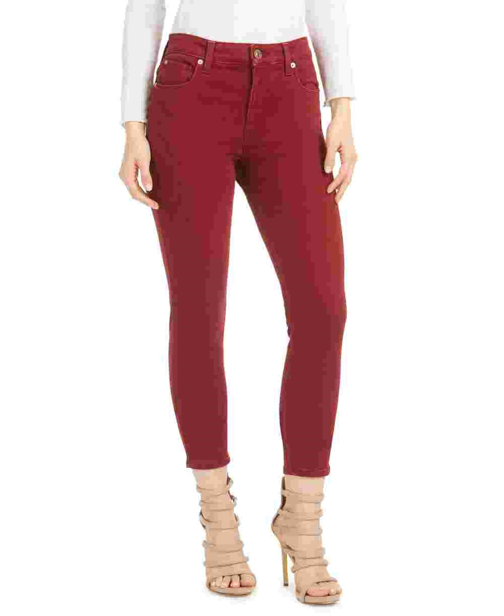 Calça jeans skinny feminina STS Blue Ellie High Rise, vermelha, tamanho 31