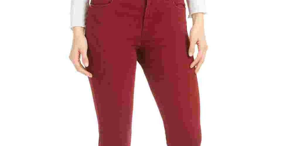 Calça jeans skinny feminina STS Blue Ellie High Rise, vermelha, tamanho 31