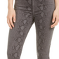 Calça jeans skinny feminina STS Blue Ellie com estampa de cobra, cintura alta, cinza, tamanho 25