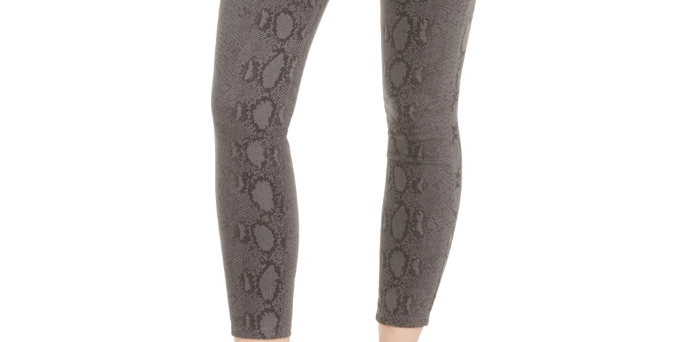 Calça jeans skinny feminina STS Blue Ellie com estampa de cobra, cintura alta, cinza, tamanho 25