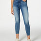 Calça jeans skinny feminina Brittany de cintura alta, tamanho 32, azul, STS