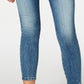 Calça jeans skinny feminina Brittany de cintura alta, tamanho 32, azul, STS