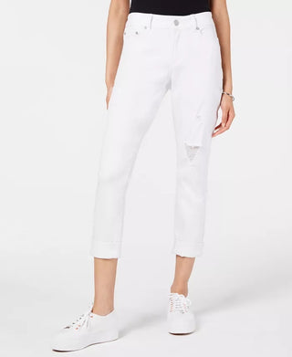 Calça jeans skinny com punho colorido Indigo Rein Juniors, tamanho 9, branca