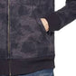 Moletom com capuz masculino vintage texturizado e forrado com lã camuflada, à prova de intempéries, tamanho pequeno e médio